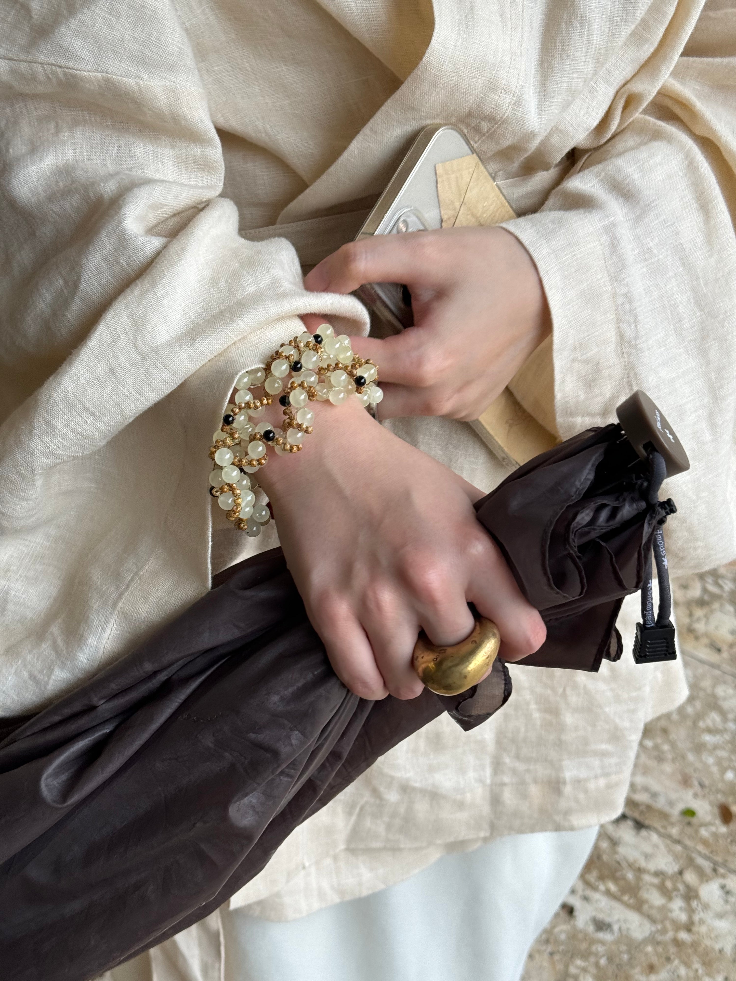 Chalcedony Roe Wrapped Necklace