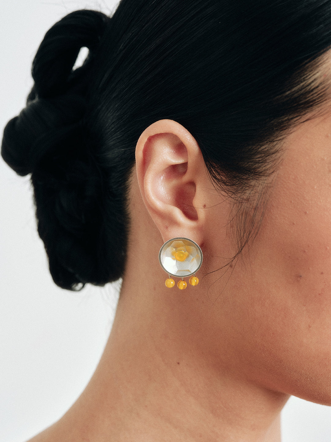 Yellow Agate Tassel Earrings