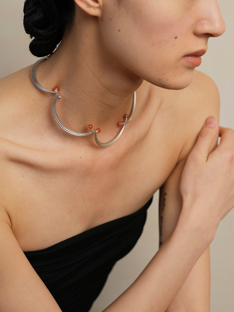 Gemstone Floral Necklace