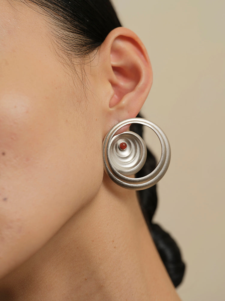 Two-Way Ripple Gemstone Earrings