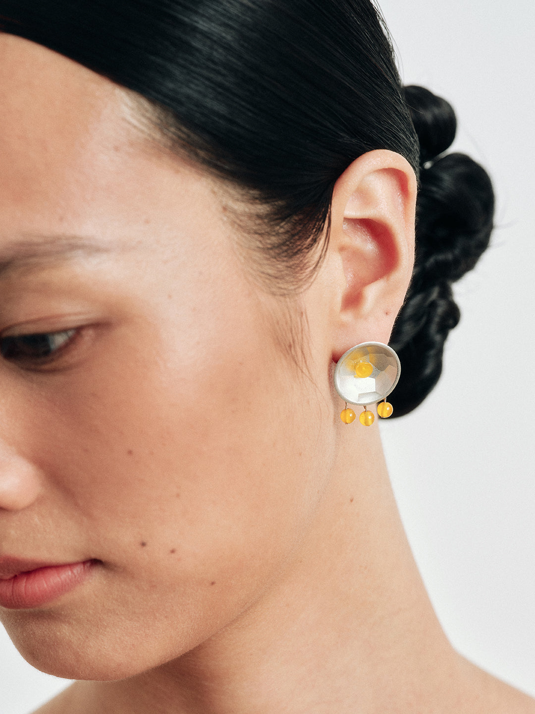 Yellow Agate Tassel Earrings