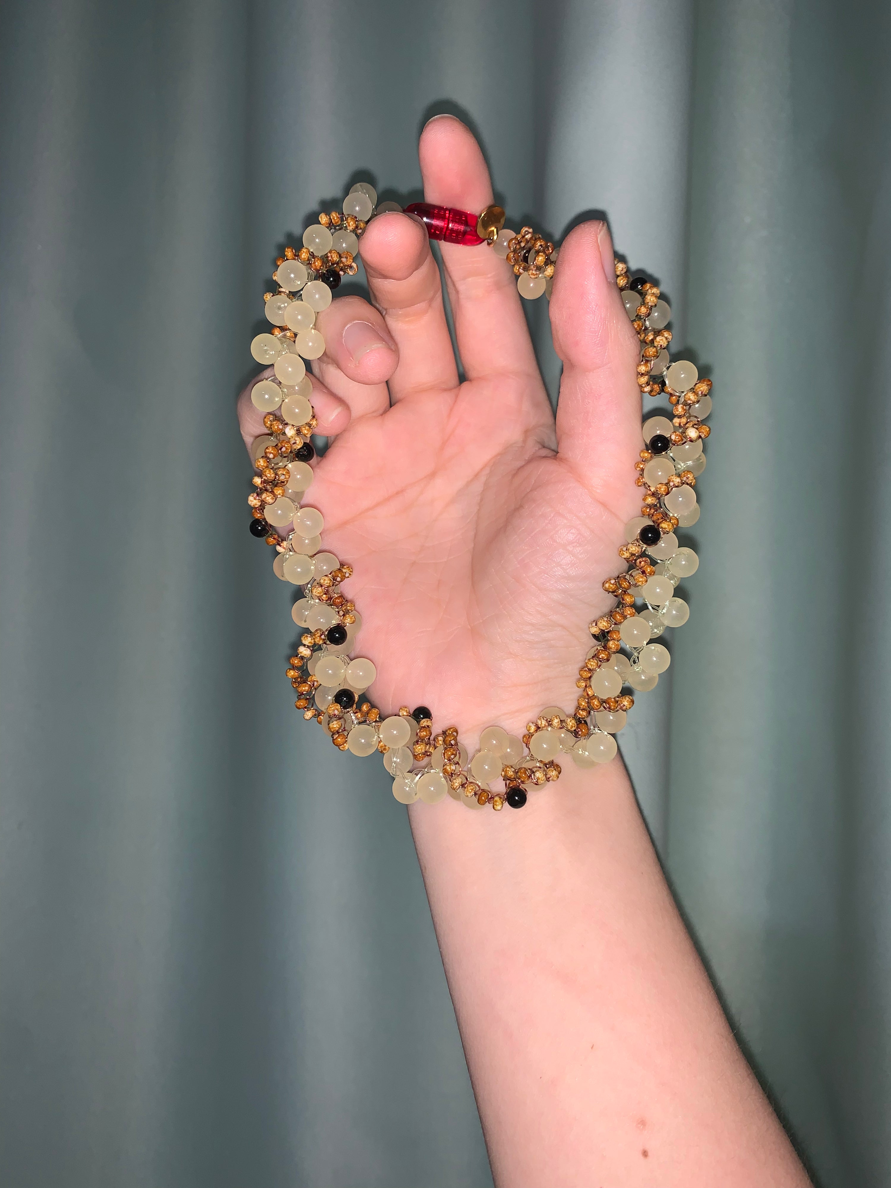 Chalcedony Roe Wrapped Necklace