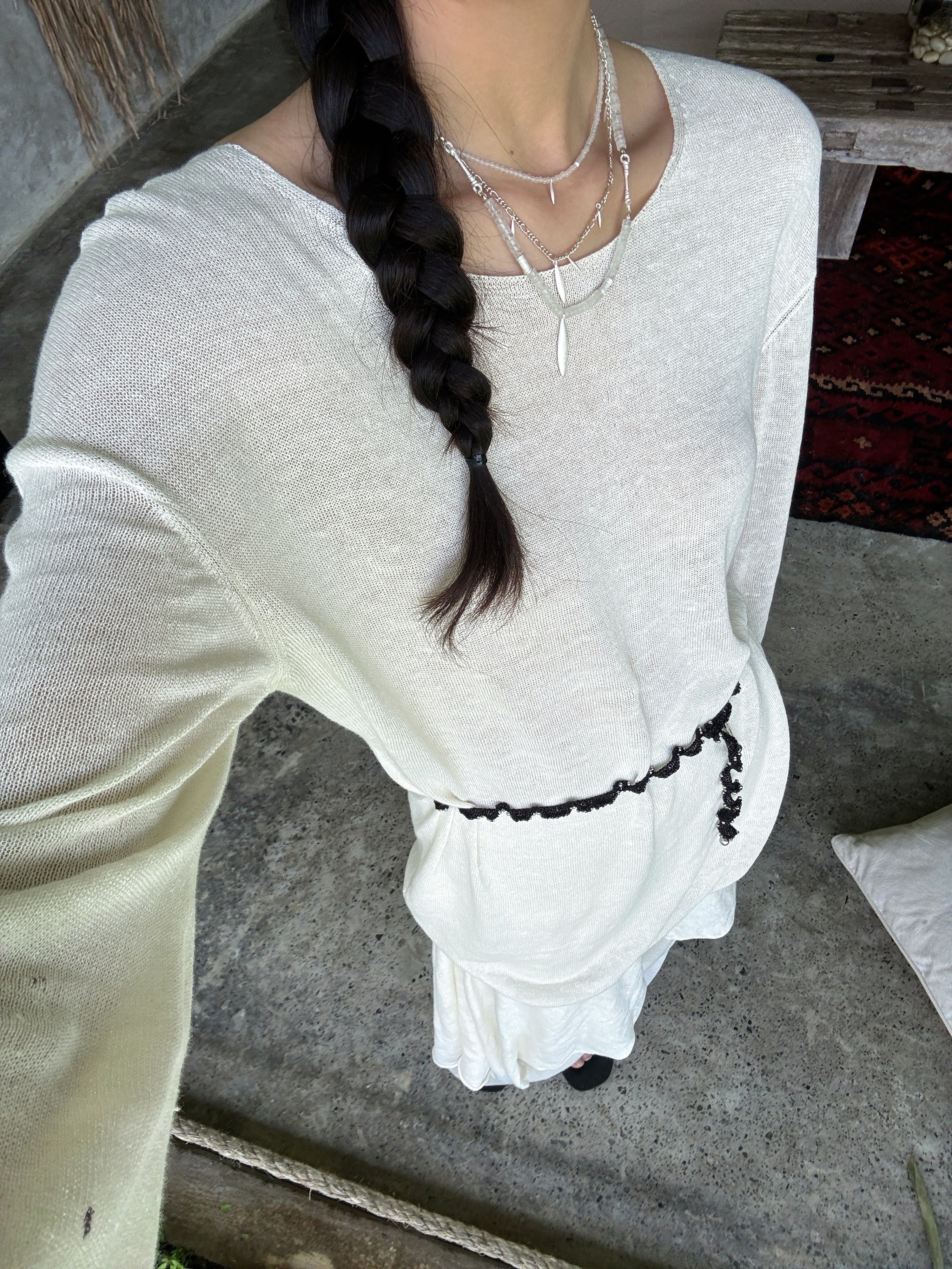 Seaweed Beaded Woven Necklace