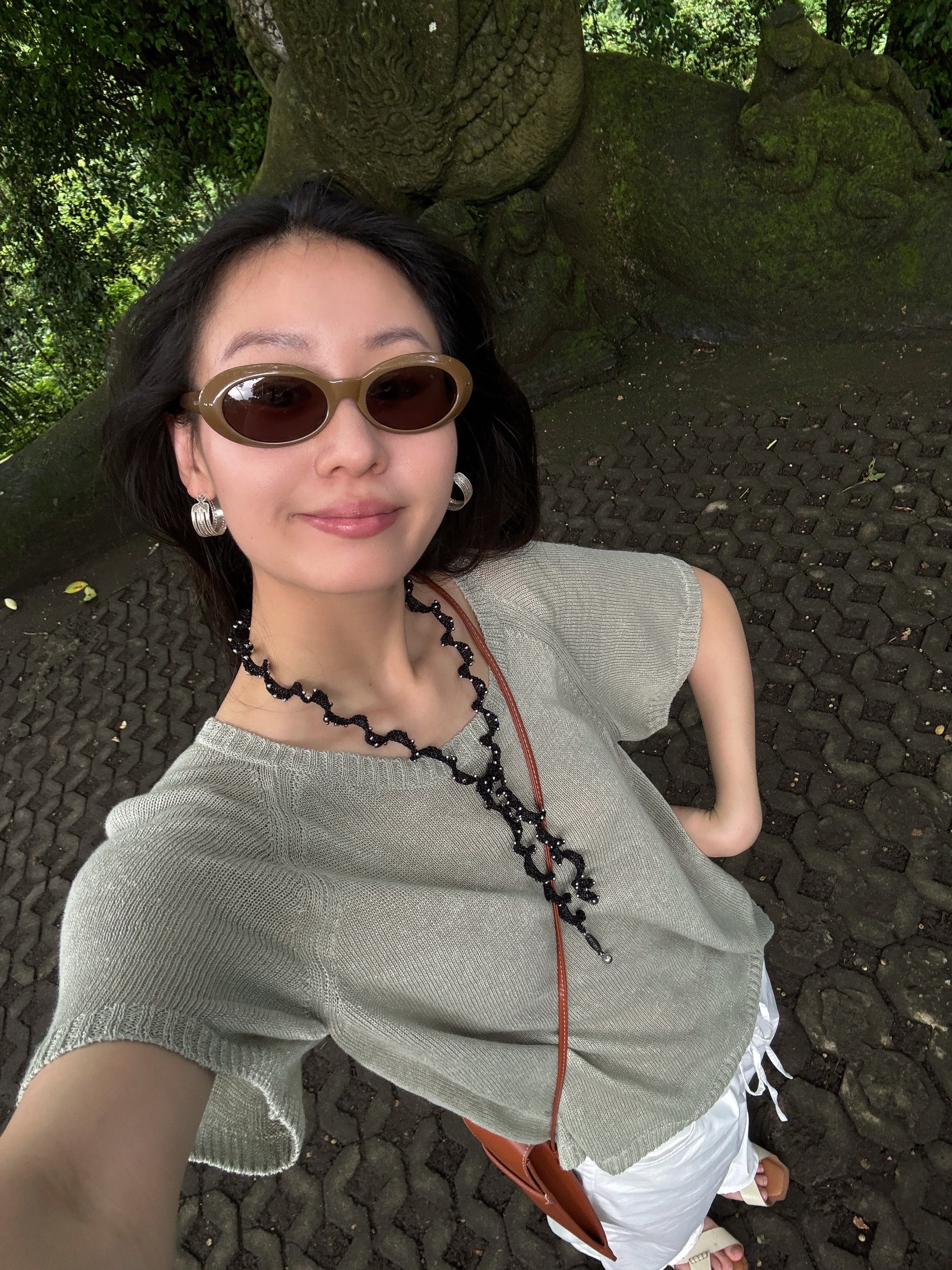 Seaweed Beaded Woven Necklace