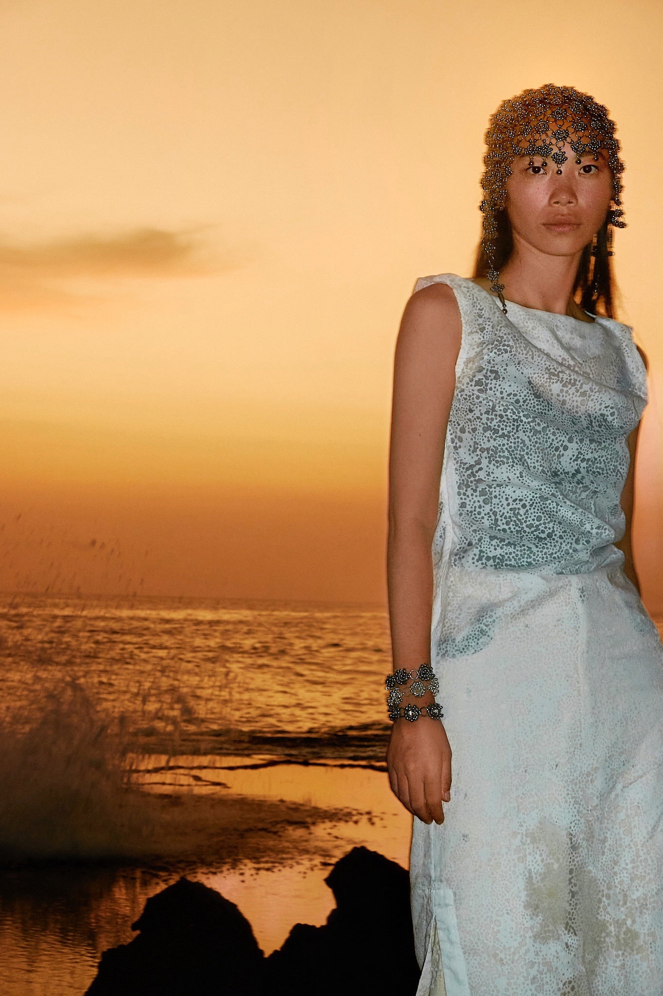 Sea Stone Flower Magnetic Bracelet