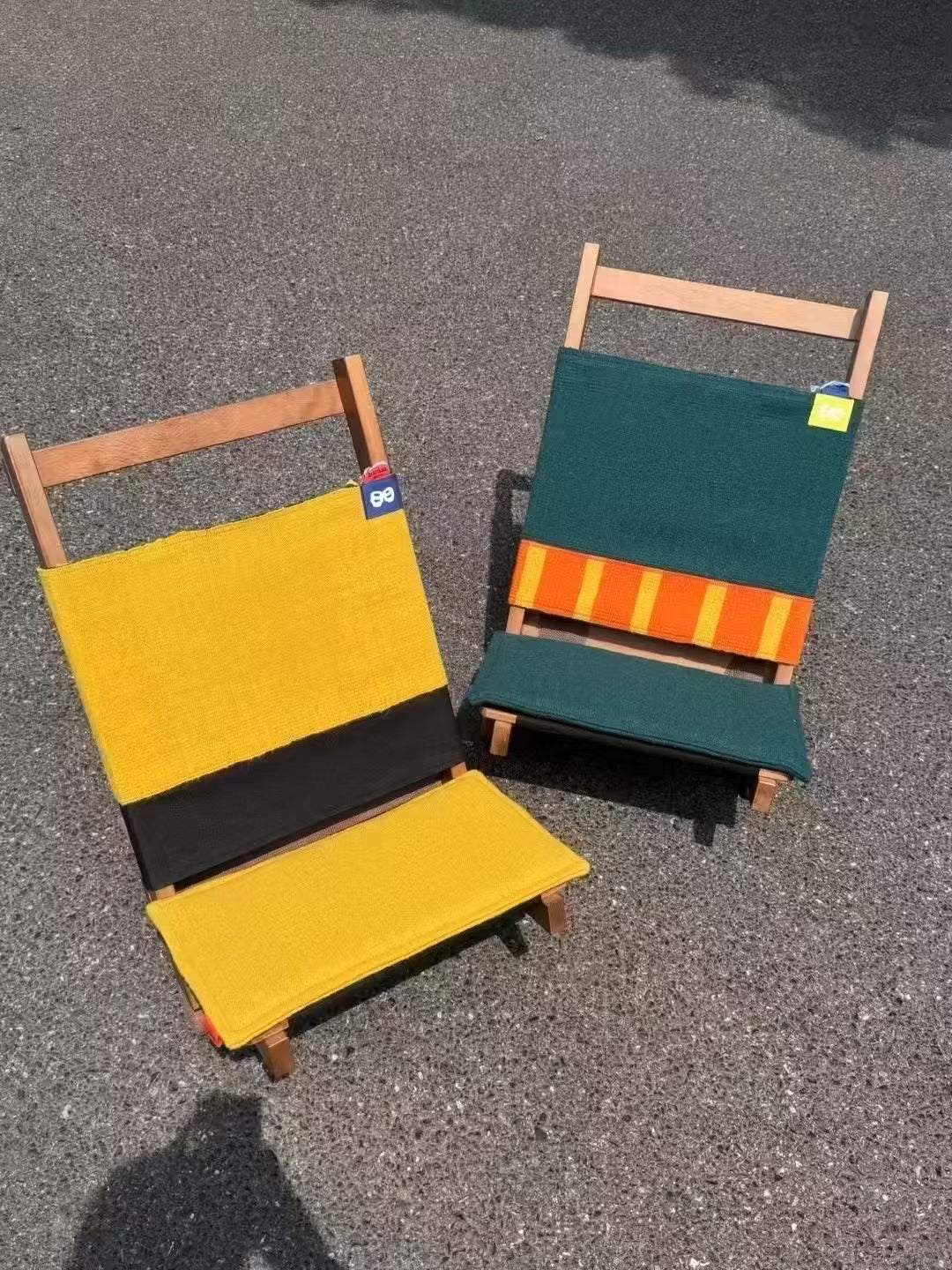 Wool-Knitted Wooden Folding Chair