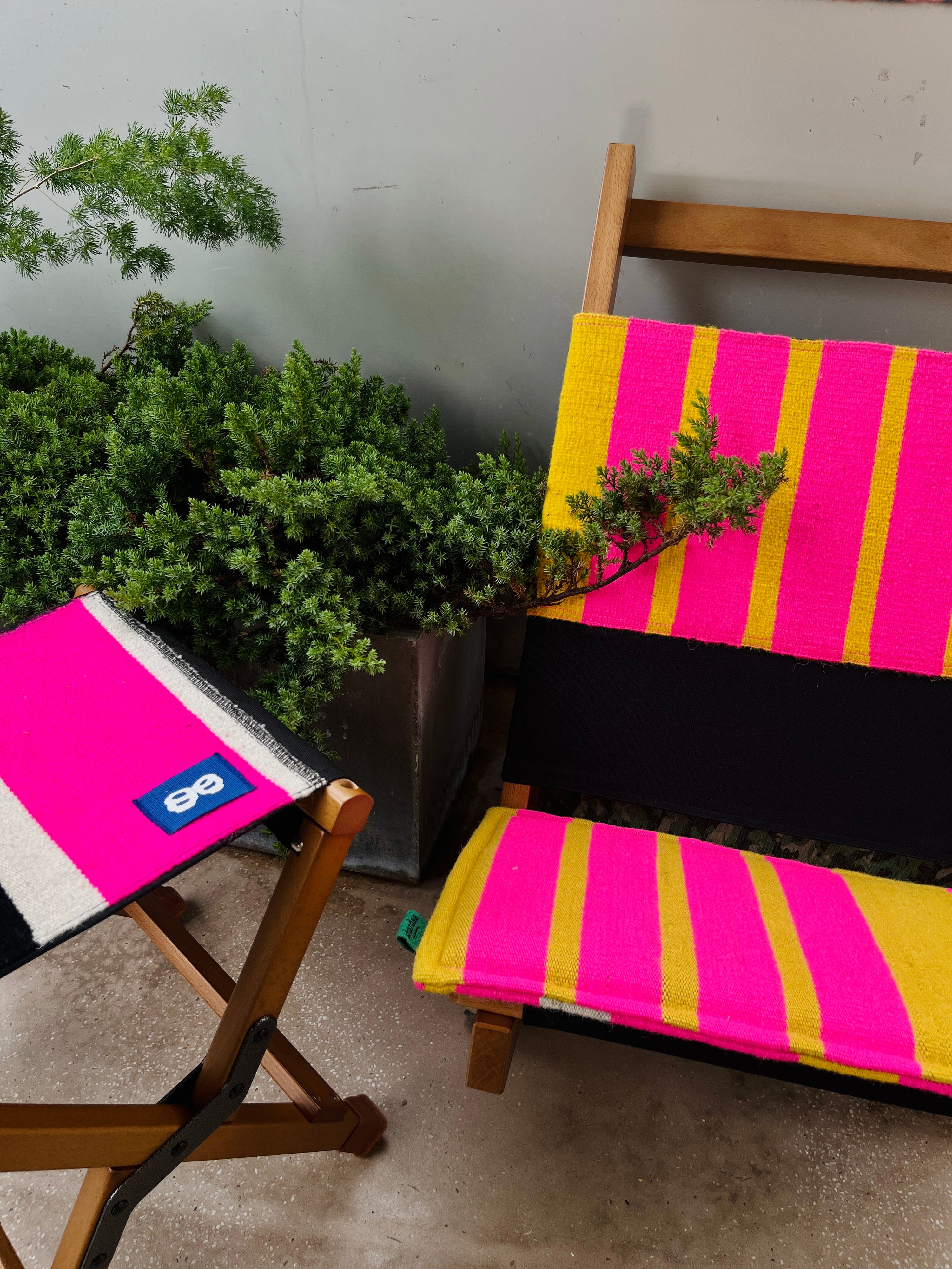 Wool-Knitted Wooden Folding Chair