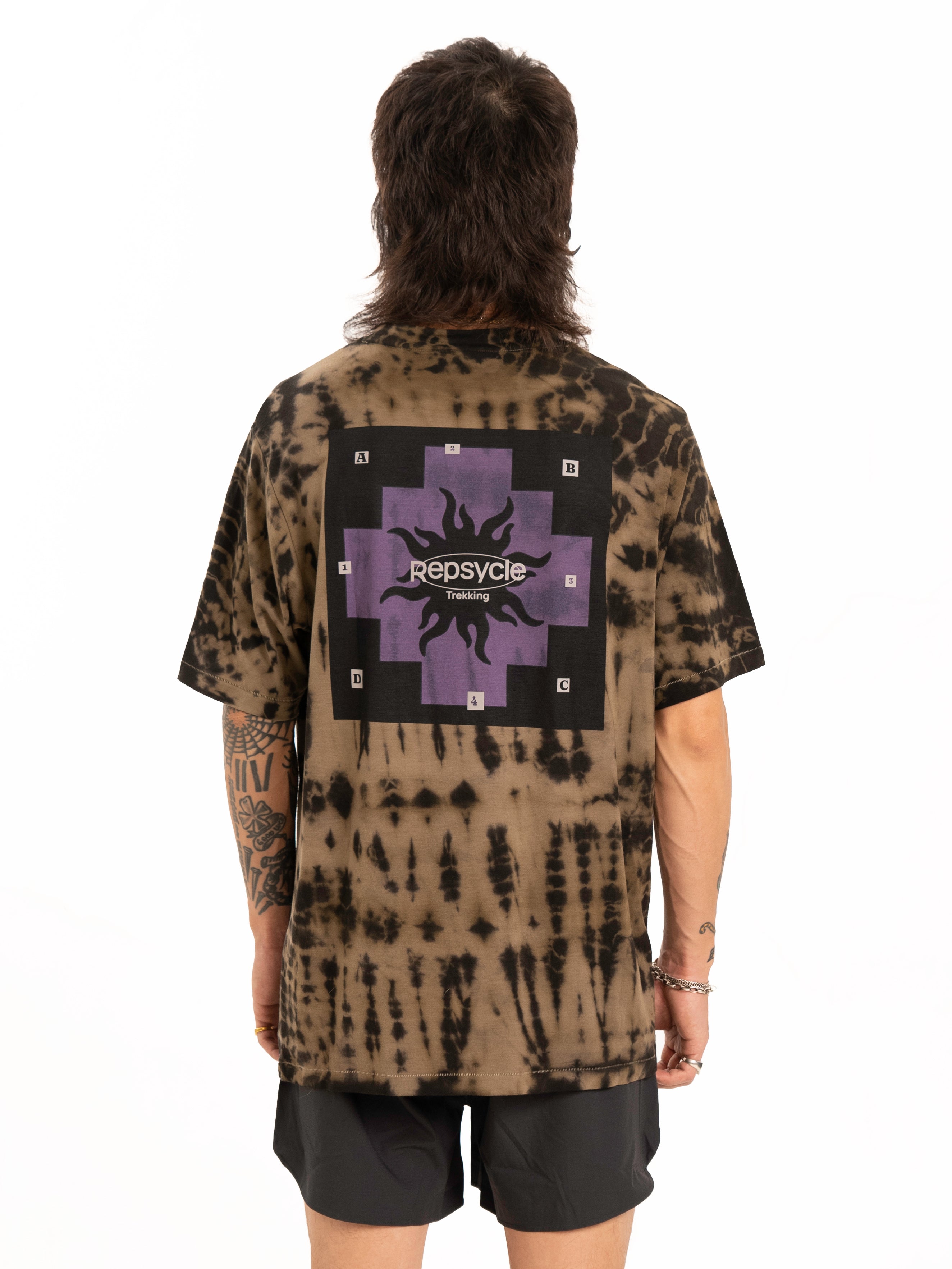 Merino Wool Tie Dye T-shirt (Wavy Cap)