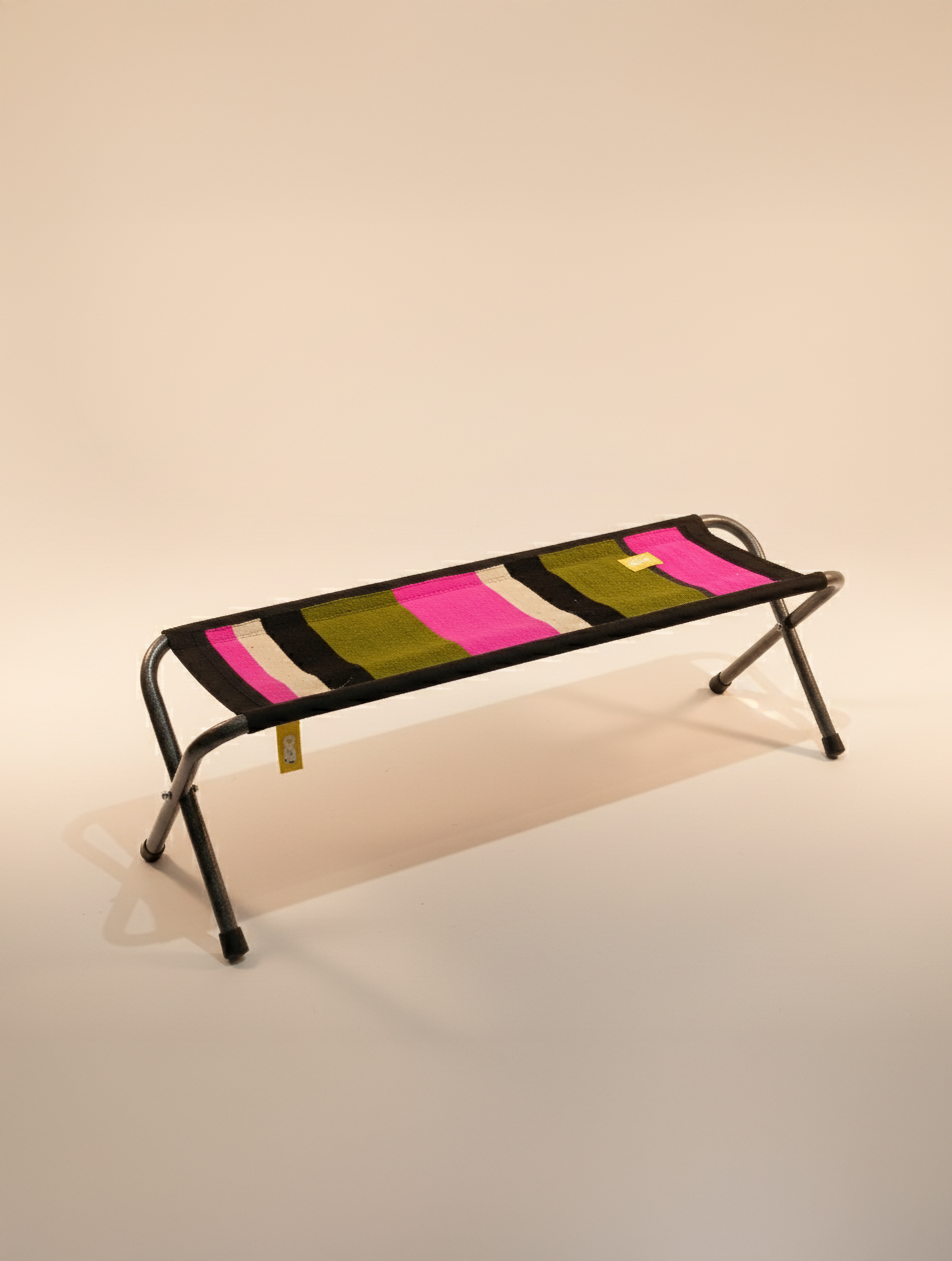 Wool-Knitted Folding Bench