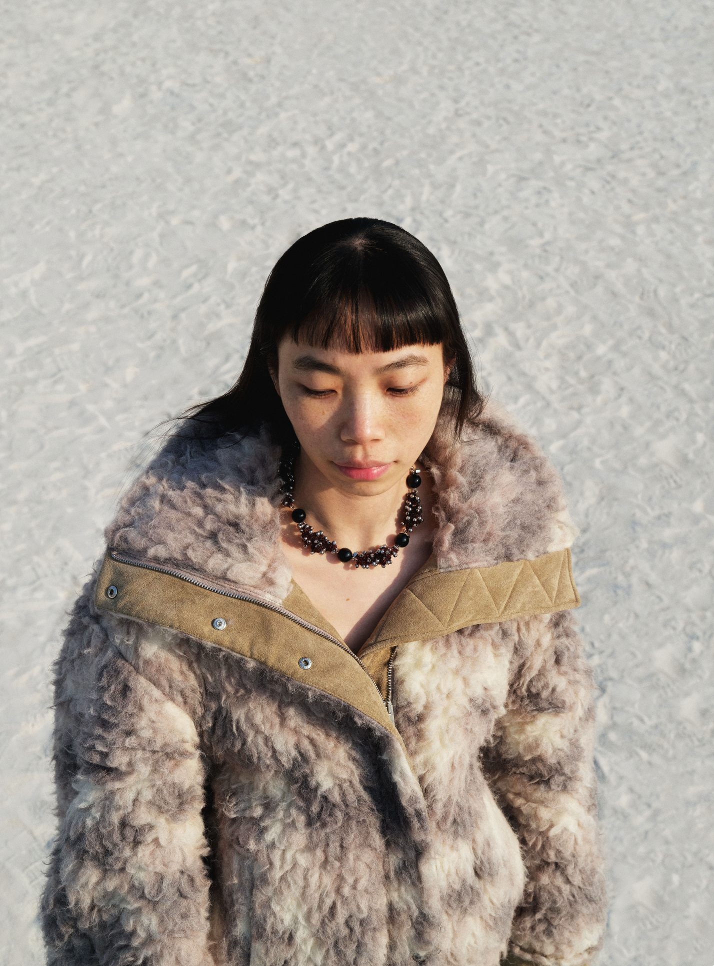 Dark Brown Beaded Woven Necklace