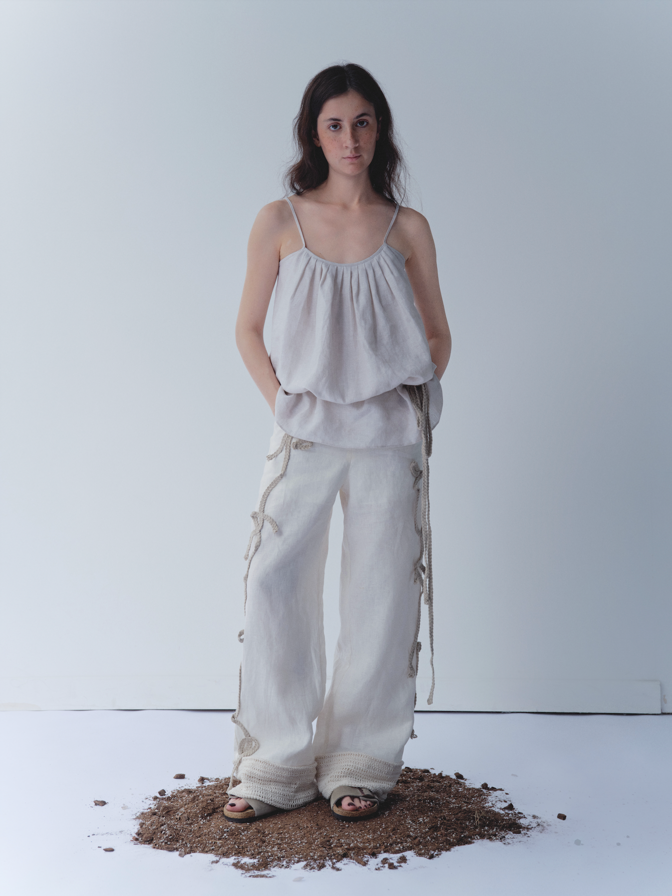 Linen Patchwork Trousers