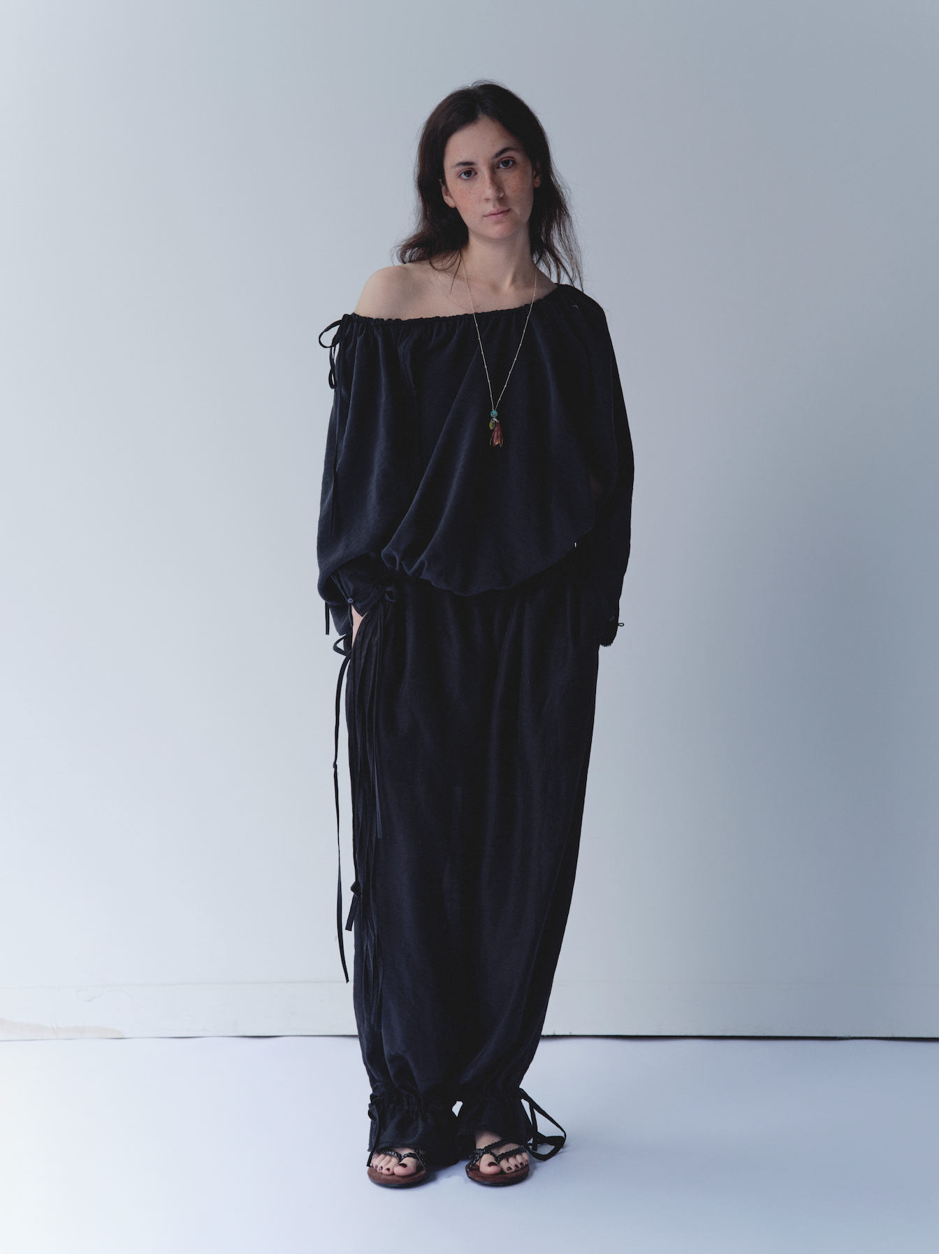 Ruched Frayed Top