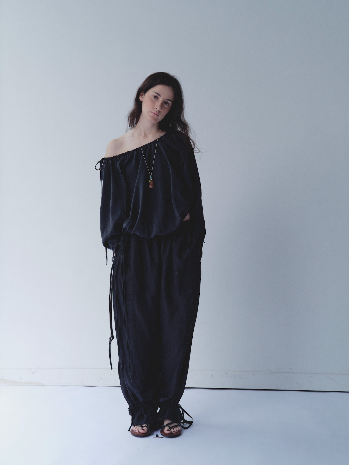Ruched Frayed Top