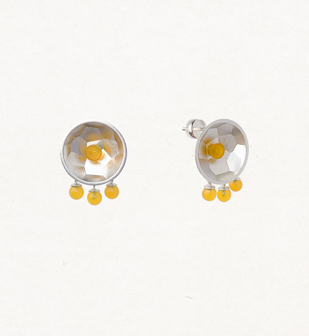Yellow Agate Tassel Earrings