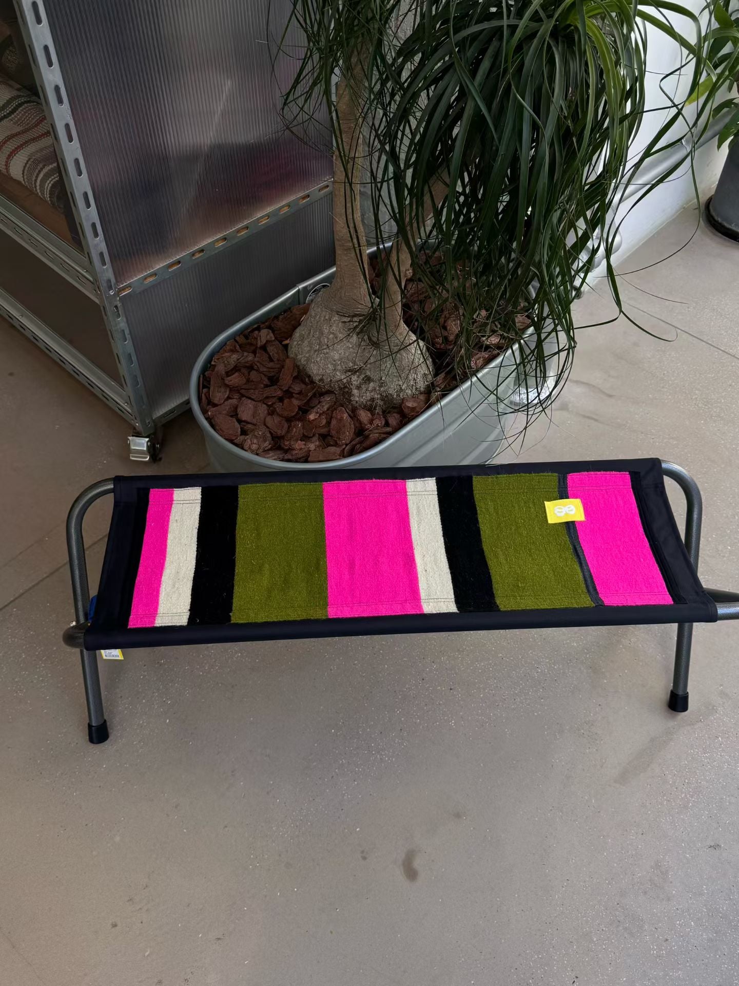 Wool-Knitted Folding Bench