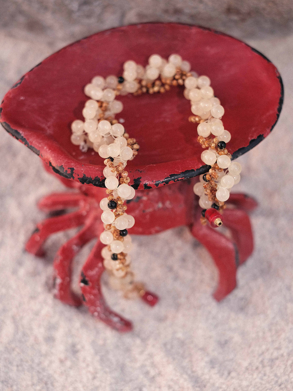 Chalcedony Roe Wrapped Necklace